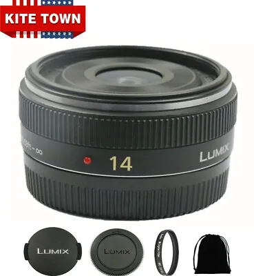 Panasonic Lumix G 14mm F2.5 Aspherical AF Lens Black H-H014 W/UV Filters - MINT+ • $149.99