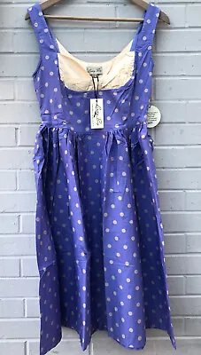 £17.84 • Buy NEW LINDY BOP Size 10 Purple POLKA DOT Rockabilly Swing DRESS Vintage 40s Pinup