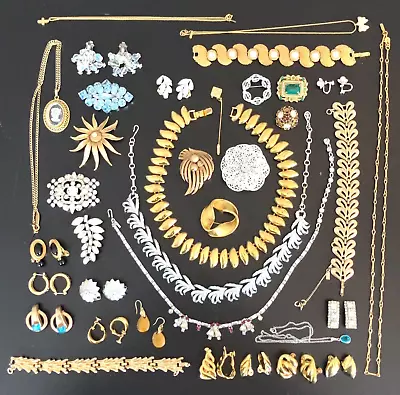 Large Vintage High-End Estate Costume Rhinestone Jewelry Lot Of Designer Brands • $55