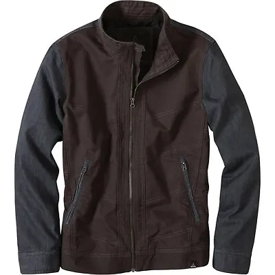 Prana Mens Sz XXL 2XL Rezen Gray Moto Utility Jacket Work Coat Lined Full Zip • $44.50