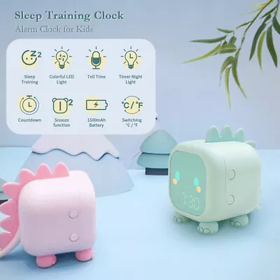 Kids Digital Alarm Clock Night Lights Sleep Trainier 2 Alarms 6 Ringtones • $28.59