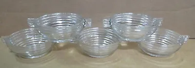 Anchor Hocking MANHATTAN Horizontal Ribbed Small Two-Handled Sauce Bowls (five) • $13.99