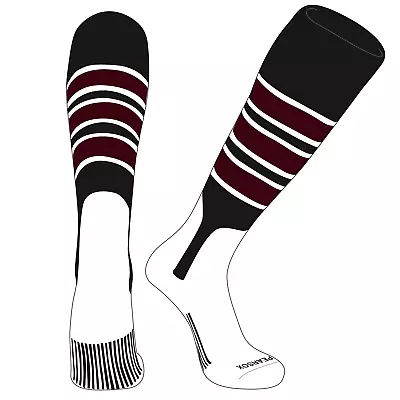 PEAR SOX OTC Baseball Softball Stirrup Socks (C 7in) Black White Maroon • $15.99
