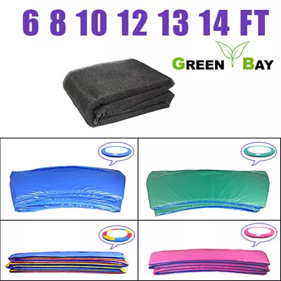 Trampoline Replacement Safety Net Enclosure Spring Cover Pad 6 8 10 12 13 14 FT • £30.95