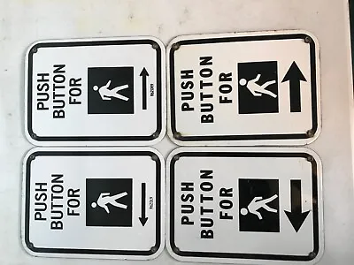 Pedestrian Push Button Crosswalk Traffic Signal Street Sign Enamel Steel  • $9.99