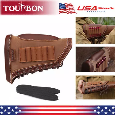 Tourbon Recoil Pad Rifle Cheek Rest Riser Gun Ammo Hold Buttstock Cover LOP Add • $50.71