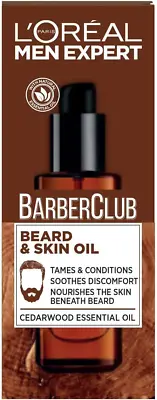 Men Expert Skin Care L'Oreal Barber Club Beard Skin Oil Cedarwood 30 MlLabel • £7.81