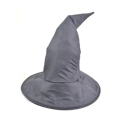 Mens Ladies Grey Wizard Hat Gandalf Magician Long Pointy Fancy Dress Costume Acc • £6.99