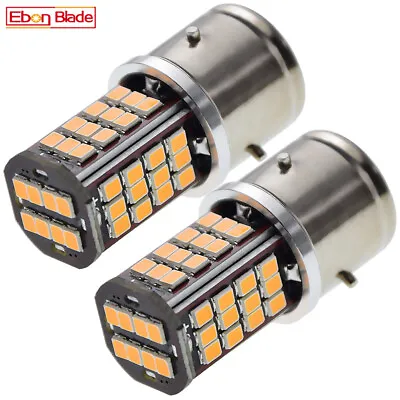 2 X 12 Volt LED BA21s Single Contact Light Bulb Vintage Classic Car 12V Amber • $17.51