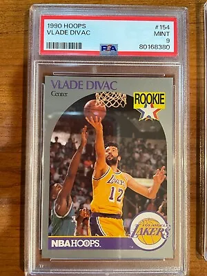 1990 NBA Hoops #154 Vlade Divac Rookie RC PSA 9 Mint Lakers-Kings • $9.79