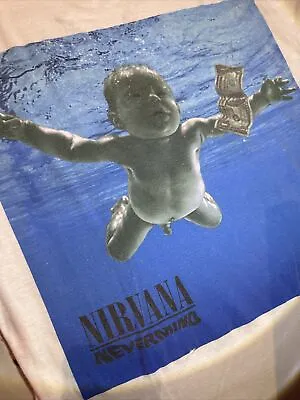 Vintage 1992 Giant Nirvana Nevermind Shirt Band Rare Tee Cobain Size L • $160