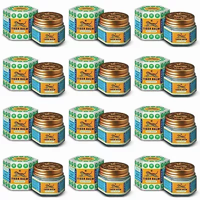 12 X 21 Grm TIGER BALM HERBAL WHITE OINTMENT MASSAGE RELIEF MUSCLE PAIN • $57.34