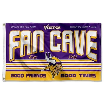 Minnesota Vikings Fan Cave 3X5 Flag Man Cave 3 X 5 . • $12.97