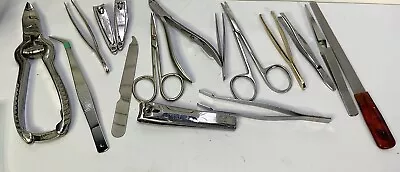 Vintage Lot Finger  Toe NAIL CLIPPERS Tweezers Scissors- La Cross Lot 16 PCs • $15.66