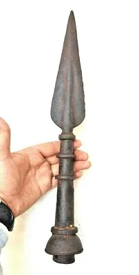 Rare 1800s Old Vintage Antique Iron Hand Forged Mughal Fine Big Spear Head Lance • $291.75