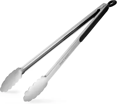 Grill Tongs 17 Inch Extra Long Kitchen Tongs Premium Stainless Steel Tongs For • $10.62