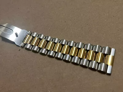 $9.99 • Buy 18mm Straight End Gold 2tone Jubilee Watch Band For Seiko Vintage Watch