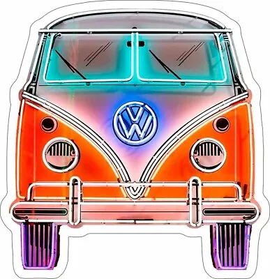 VW Van Neon Stylized Metal Sign (not Real Neon) • $69.95