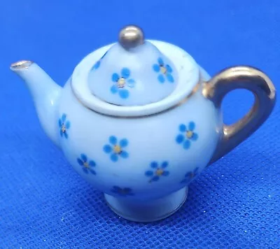 Vintage Miniature Teapot With Handpainted Flowers And Gold Trim And Lid • $15.95