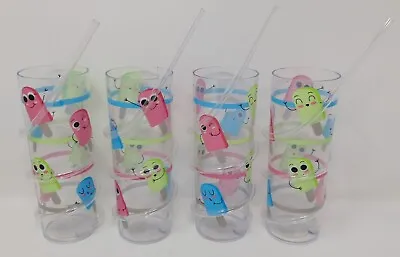 Plastic Kids Crazy Straw Tumblers 400ml 16.5cmx6cm Strong Drink Party Picnic BBQ • £8.45