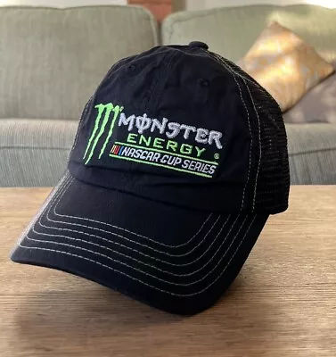 MONSTER ENERGY X NASCAR Cup Series Racing Trucker Hat Cap One Size Black CFS • $29.99