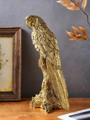 1pc Parrot Perched On Branch Home Vintage Decoration StatueVintage Style Indoor • $38.39