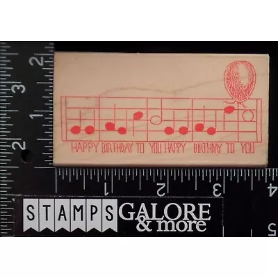 Rubber Stamps MUSIC NOTES SINGING HAPPY BIRTHDAY BALLOON #1237 • $5.59