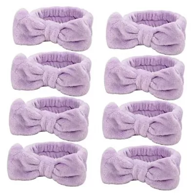  Spa Headband For Washing Face 8 Pack Skincare Headbands For Women Girls Purple • £23.08