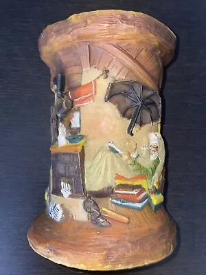 Vintage German Gunter Kerzen Carved Candle - Home Scenery • $36