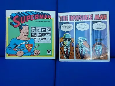 Vintage Vinyl Records Superman Original Radio Broadcast / The Invisible Man • $10