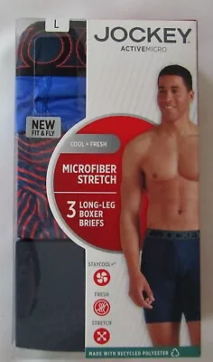 Jockey Active Microfiber 9  Long Leg Boxer Briefs - 3 Pack - Men's Size Large • $22