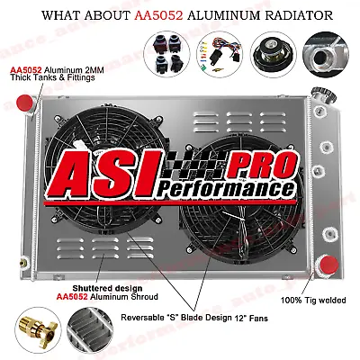 For 1978-87 Chevy Monte Carlo/ Olds Cutlass G-body 3 Row Radiator Shroud Fan Kit • $209