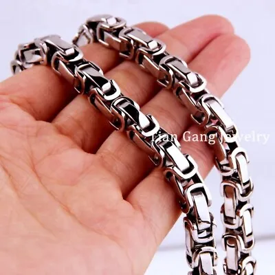 Width 4/6/8mm Multi-colored Stainless Steel Byzantine Chain Mens Womens Necklace • $8.54