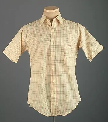 Men's 1970s NOS McDonalds Uniform Shirt 14.5 Small Short Sleeve 70s Vtg • $67.43