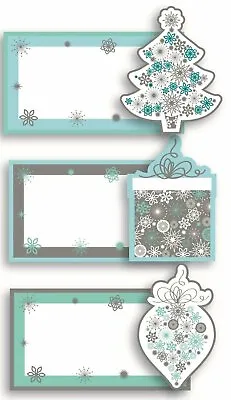 £2.99 • Buy 12 Luxury Handcrafted Christmas Table Name Setting Place Cards Teal Silver Party