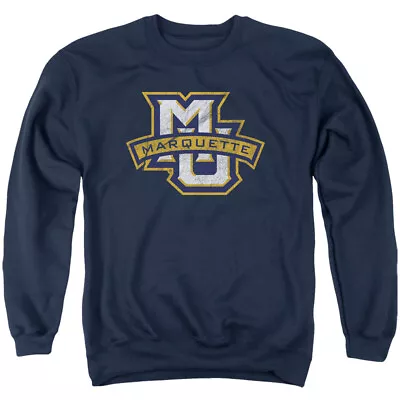 Marquette University Adult Crewneck Sweatshirt Distressed Navy S-3XL • $39.99