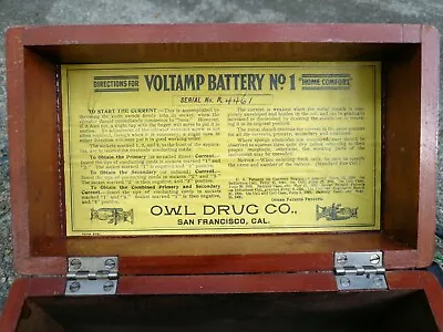 Quack Electromedical Device Voltamp Battery No. 1 Owl Drug Co San Francisco 1900 • $299