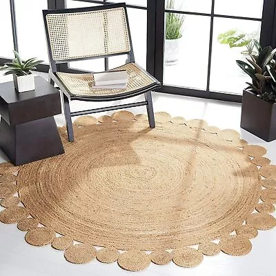 Rug Jute Round Natural Reversible 100% Jute Braided Modern Rustic Look Style Rug • $35.99