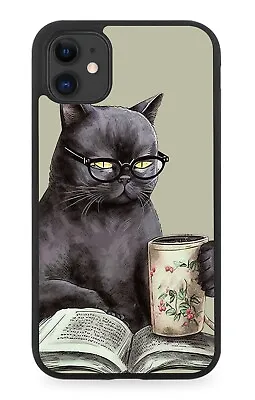 Grumpy Cat Rubber Phone Case Miserable Funny Angry Sad Moody Black Cats Book AF6 • £15.90