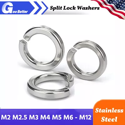 304 Stainless Steel Split Lock Washers DIN127 M2 M2.5 M3 M4 M5 M6 M8 M10 M12 • $6.29