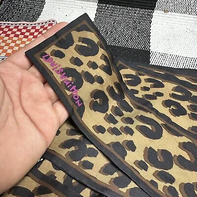 Louis Vuitton Bandeau Silk Leopard Scarf Brown 120 Cm X 8 Cm UNIFORMES RARE! 🔥 • £288.30