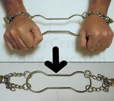 £9.95 • Buy Handcuff Escape Stage Escapology Houdini Magic Effect Trick Prop Hand Cuffs Wow