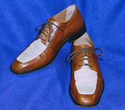 Florsheim Imperial Mens Shoes 7 D Cognac Brown Oxford Canvas Vamp/top  • $42.95