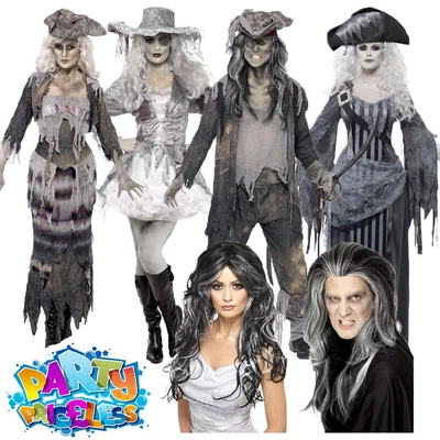 £17.49 • Buy Pirate Ghost Ship Costume Adult Mens Womens Zombie Couples Halloween Fancy Dress