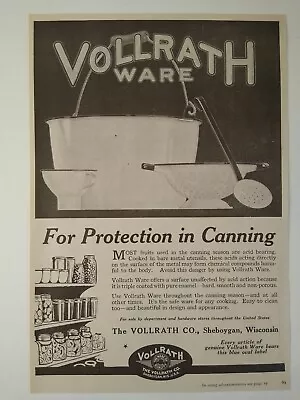 1920 Vollrath Ware For Protection In Canning Vintage Print Ad • $9.95