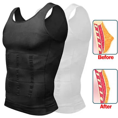 Men Slimming Gynecomastia Chest Belly Compression Body Shaper Tanktop Vest Shirt • $14.79