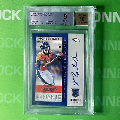 Montee Ball Rookie Auto BGS 9 10 Rookie Ticket 2013 Panini Contenders #229 • $24.99