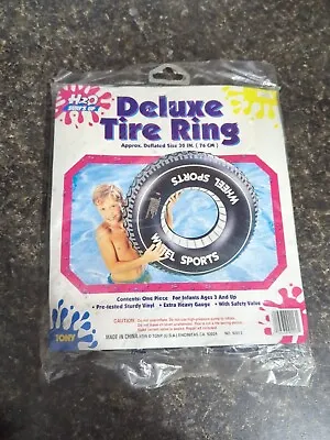 Vintage 90s TONY Deluxe Tire Ring Inflatable Swimming Pool Deflated 30” NOS New! • $17.99