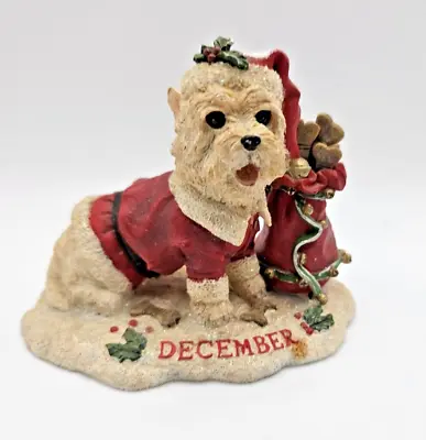 Danbury Mint Maltese Perpetual Calendar DECEMBER Dog Figurine With Imperfection • $19.99