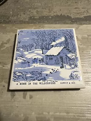 Vintage Kitchen Cast Iron Trivet With Currier And Ives Tile • $5